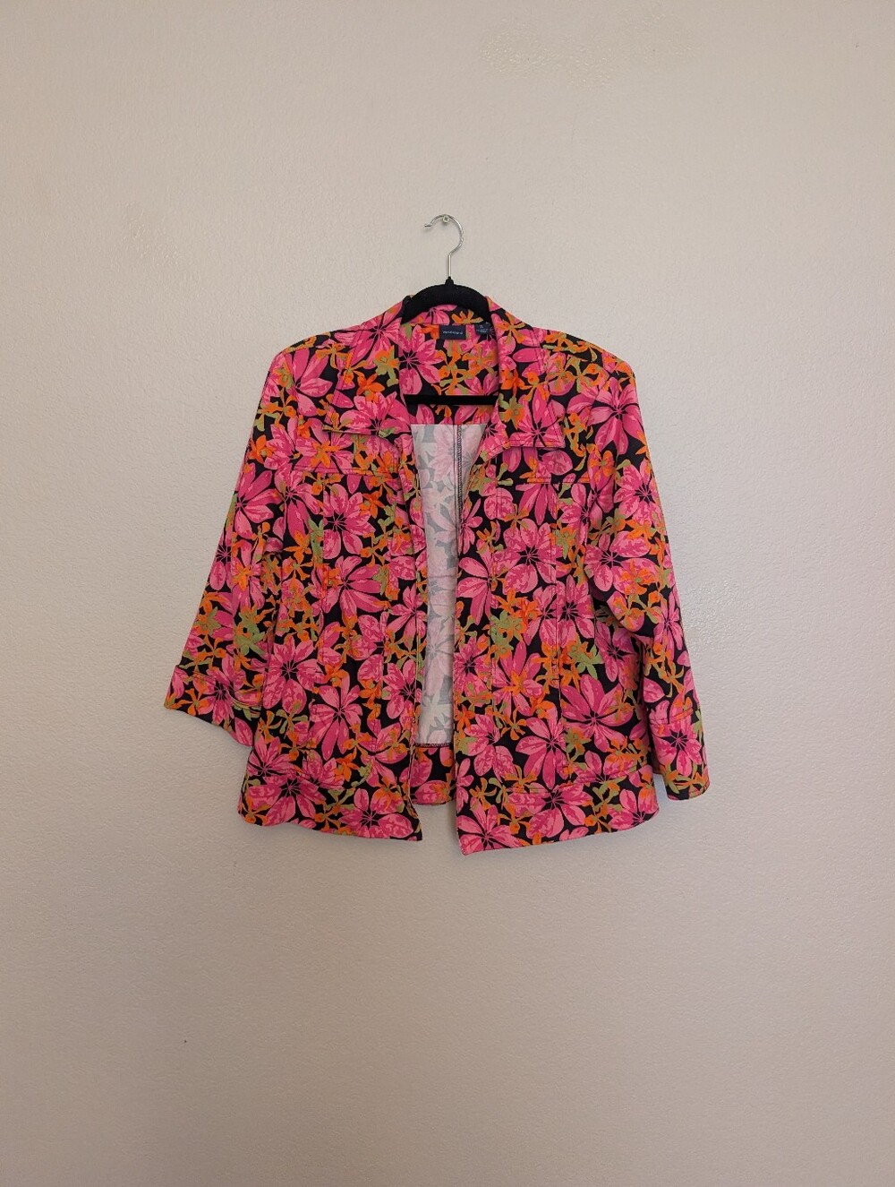 Westbound Floral Pink Orange Green Black Tote